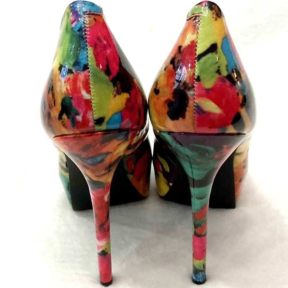 Steve Madden NALA Stiletto High Heel Patent Leather platform Pumps Sz 9.5 - Picture 8 of 16